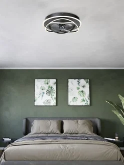 Discount Namori ventilator med lys, sort Loftventilatorer