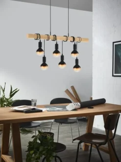 Outlet Townshend langbordspendel, 6 lamper, sort Loftlamper