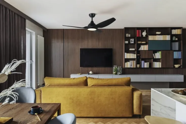 Outlet Tunitas ventilator med lys, sort Loftventilatorer