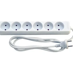 Outlet E-Line stikdåse med 6 udtag, 1,5 meter Stikdåser