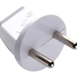 Outlet E-line stikprop, rund, uden jord, hvid Stikpropper