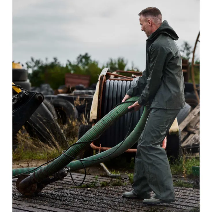 Discount Eka Outdoor regnjakke PU/PVC, oivengrøn, tr. Regntøj