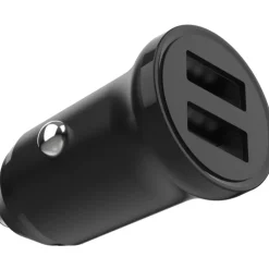 Mini biloplader, 2xUSB-A, sort Mobil, Pc & Data