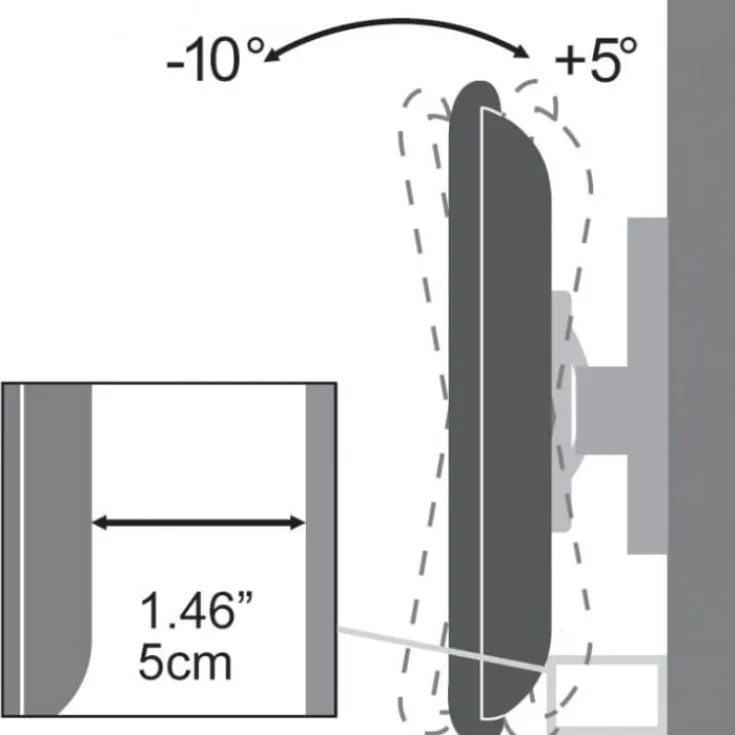 Clearance Fjernsynsbeslag tyndt med tiltning, 37-70"/35kg Tv Ophæng & -Stativer
