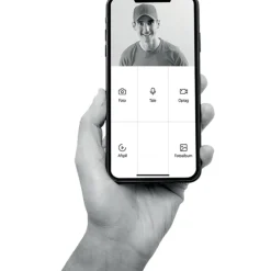 Clearance Foss Fesh Smart dørklokke med video, wifi, sort/hvid Dørklokker