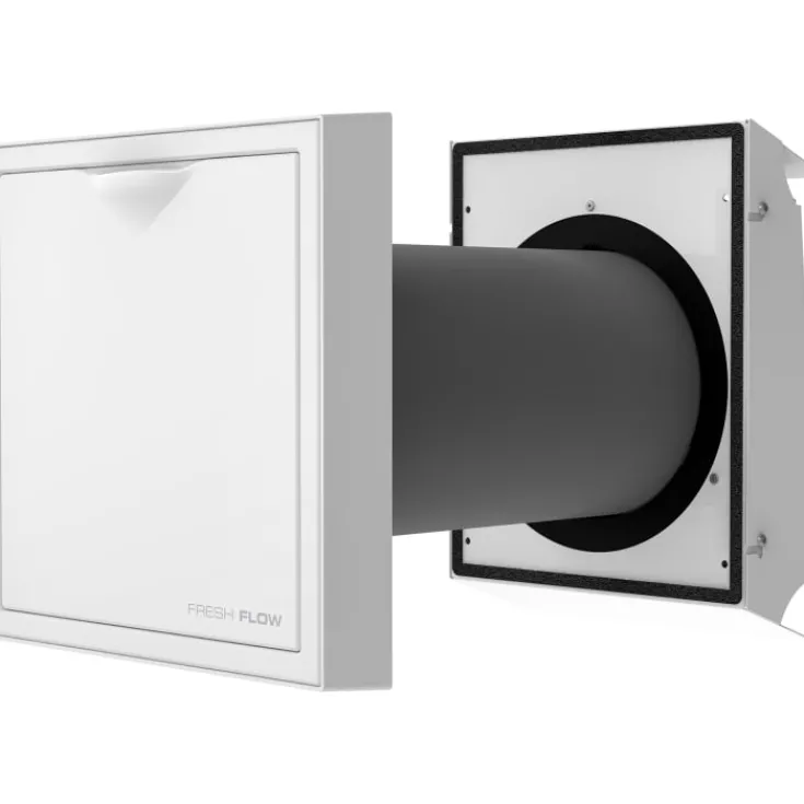 Clearance Flow FDX ventilator med varmegenvinding, Ø160 mm, hvid Badeværelsesventilatorer