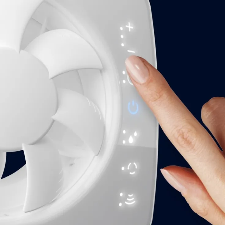 New Intellivent SKY badventilator, app styring, Ø100 mm, hvid Badeværelsesventilatorer