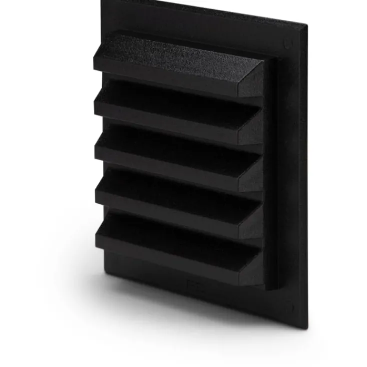 Outlet jalousirist, 115x115 mm, sort Badeværelsesventilatorer