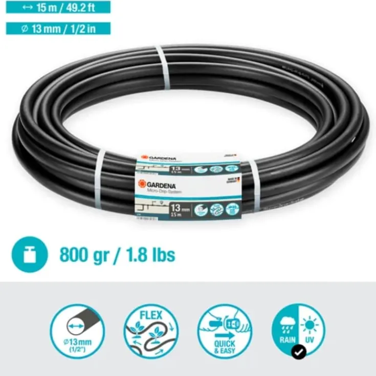 Online micro-drip hovedrør 13 mm 15 m Vandingssystemer