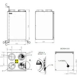 Discount ECO 375 Tl ventilationsanlæg med varmegenvinding, ALU veksler, Ø160 mm Varmegenvinding