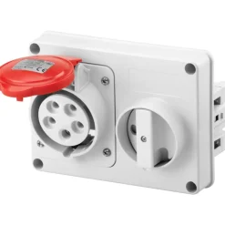 Outlet CEE indbygningsstikkontakt, 5P, 32A, 400V, IP44 Industrimateriel|Cee Vægudtag