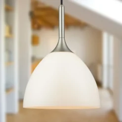 Bellevue pendel, glas/børstet stål, Ø24 cm Loftlamper