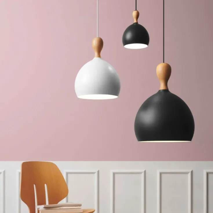 Hot Dueodde pendel, sort/metal, Ø39 cm Halo Design