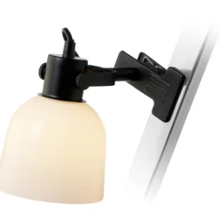 New Glow klemmelampe, opal/sort Klemmelamper