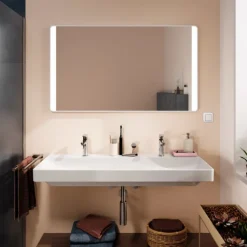Best Xarita Lite Q spejl med lys, 120x70 cm, hvid Spejle Med Lys