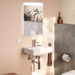 New Xarita Lite Q spejl med lys, 50x70 cm, hvid Spejle Med Lys