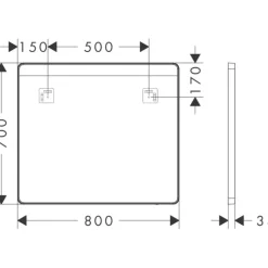 Outlet Xarita Lite Q spejl med lys, 80x70 cm, sort Spejle Med Lys