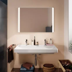 Discount Xarita Lite Q spejl med lys, sensor, 100x70 cm, hvid Spejle Med Lys