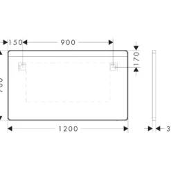 Xarita Lite Q spejl med lys, sensor, 120x70 cm, hvid Spejle Med Lys