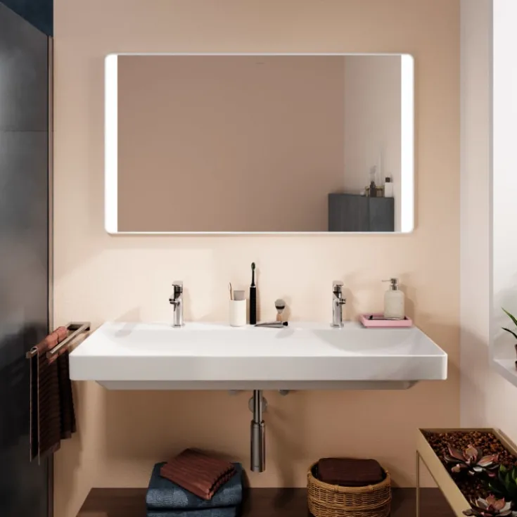 Online Xarita Lite Q spejl med lys, sensor, 120x70 cm, hvid Spejle Med Lys