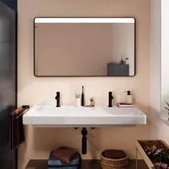 Best Xarita Lite Q spejl med lys, sensor, 120x70 cm, sort Spejle Med Lys