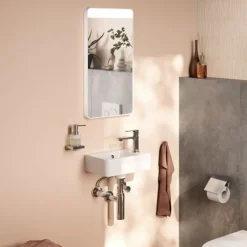 Hot Xarita Lite Q spejl med lys, sensor, 36x70 cm, hvid Spejle Med Lys
