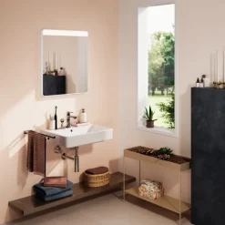 Hot Xarita Lite Q spejl med lys, sensor, 60x70 cm, hvid Spejle Med Lys