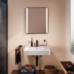 Online Xarita Lite Q spejl med lys, sensor, 60x70 cm, sort Spejle Med Lys