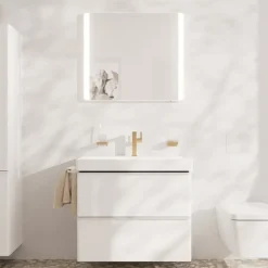 Clearance Xarita Lite Q spejl med lys, sensor, 80x70 cm, hvid Spejle Med Lys