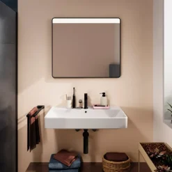 Best Xarita Lite Q spejl med lys, sensor, 80x70 cm, sort Spejle Med Lys