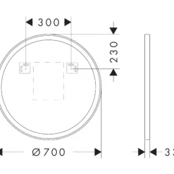 Outlet Xarita Lite S spejl med lys, sensor, Ø70 cm, hvid Spejle Med Lys