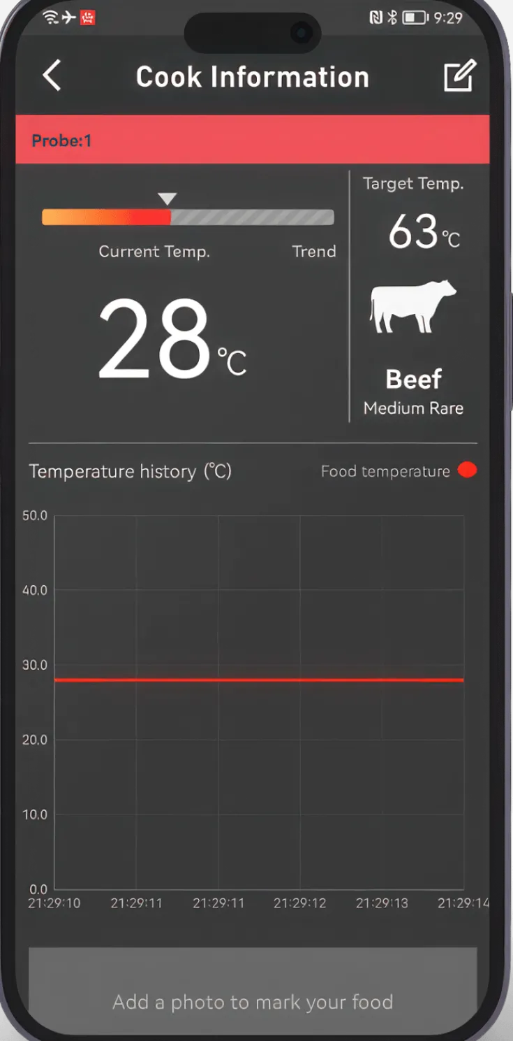 Clearance HerQs Dome, stegetermometer med trådløs display, appstyret Grill & Udstyr