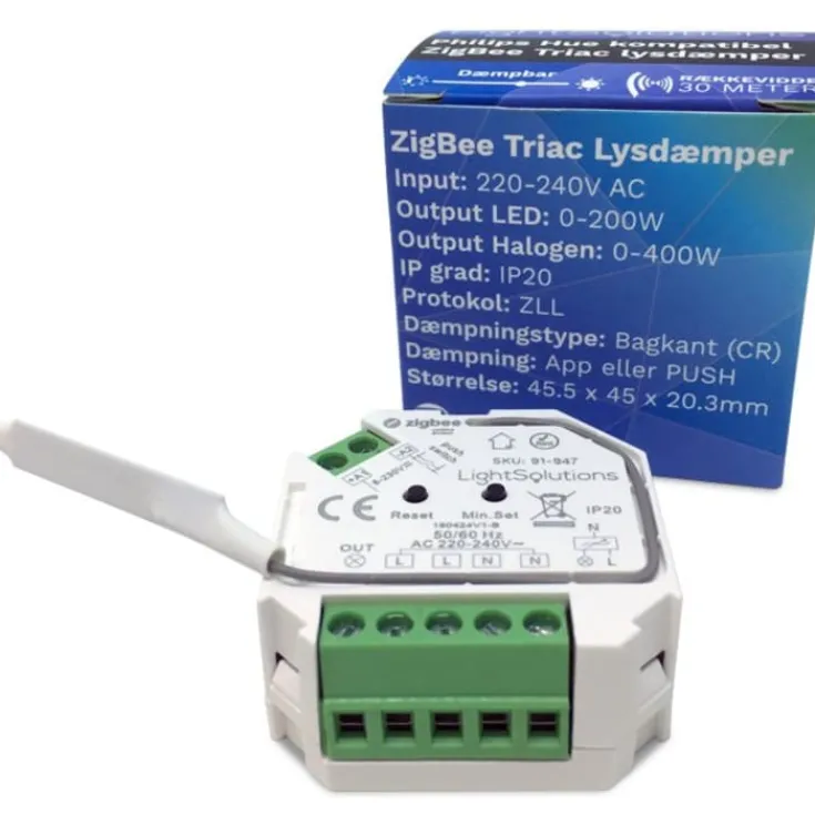 Mini ZigBee Triac lysdæmper, 200W Lysdæmpere