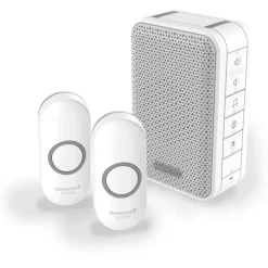 Clearance Home dørklokke, trådløs, 150 m, bærbar, lys, hvid Honeywell|Dørklokker