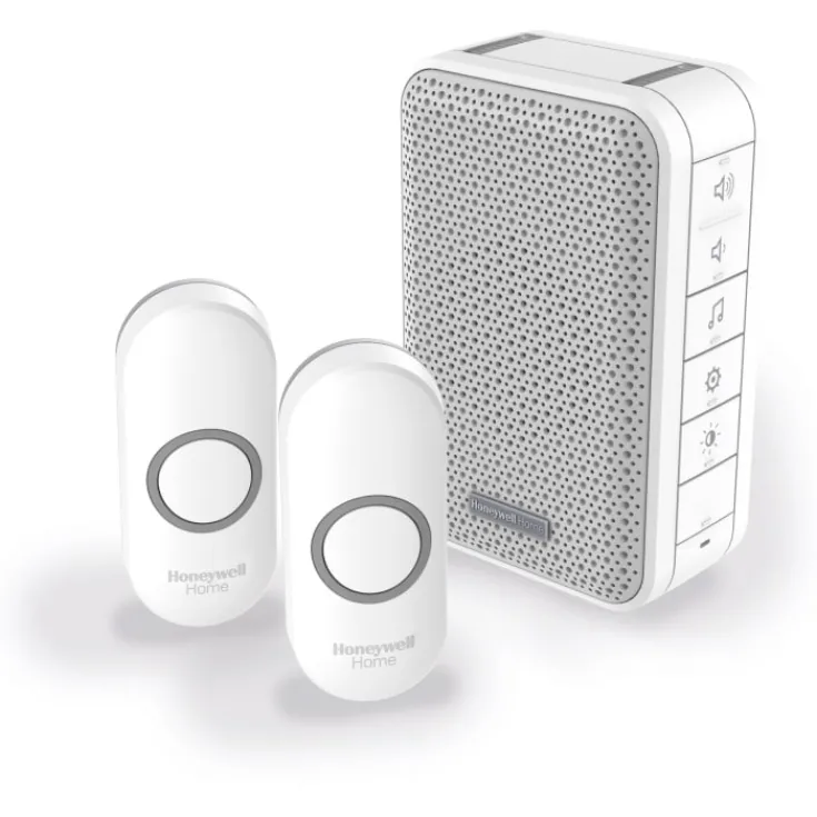 Clearance Home dørklokke, trådløs, 150 m, bærbar, lys, hvid Honeywell|Dørklokker