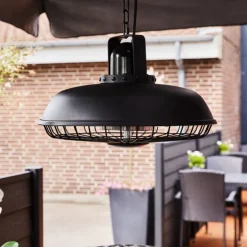 Sale terrassevarmer, lofthængt, 600/1200/1800W, sort Terrassevarmere