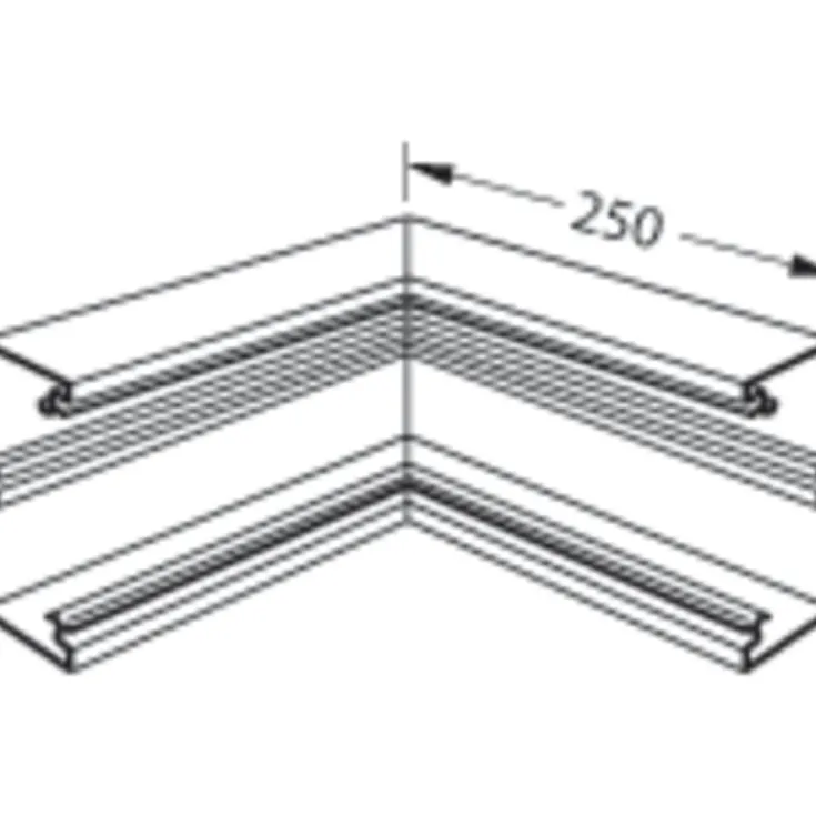 Outlet Indvendigt hjørnestykke til installationskanal 70/130mm Kabelkanaler