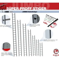 Online super proff 15 trin - 4,3 meter Stiger & Stilladser
