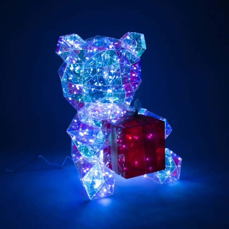 Hot bamse med diamant effekt og lys Tilbud|Julepynt Med Lys
