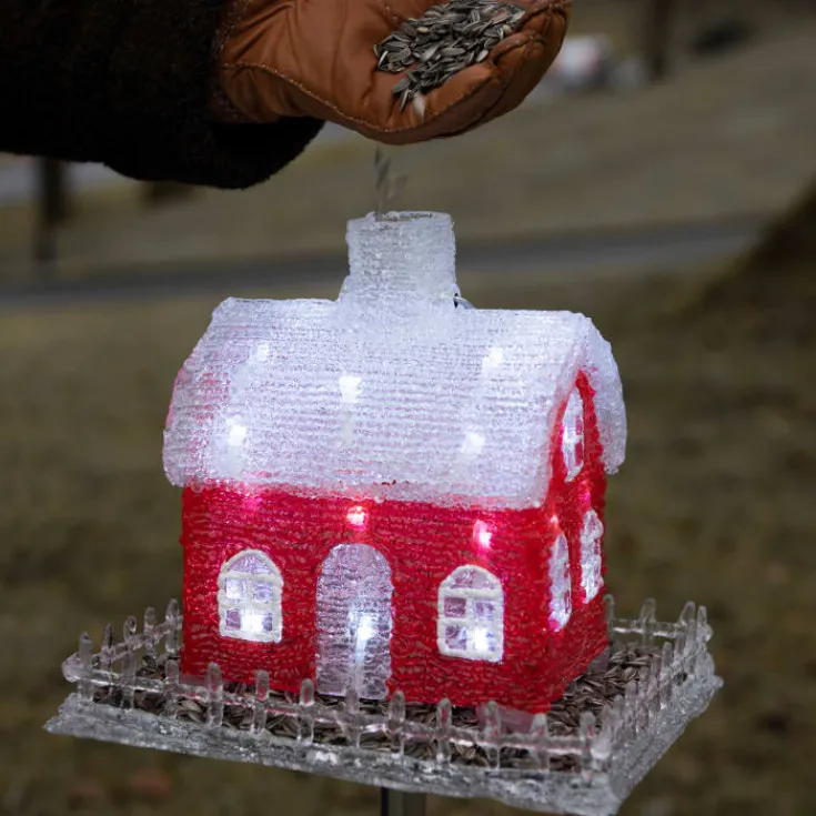 Clearance fuglefoder hus Julepynt Med Lys