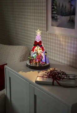 juletræ med roterende tog Julepynt Med Lys