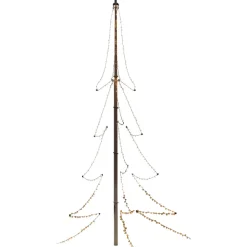 New lyskæde til flagstang, 408 ravfarvede lys, 9 meter Udendørs Julelys