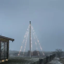 Best lyskæde til flagstang, 500 varm hvide lys, 5 meter Tilbud|Udendørs Julelys