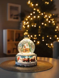 Hot snekugle, julemand & roterende tog Julepynt Med Lys