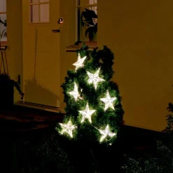 Outlet udendørs lysgardin, 7 varm hvide lys, stjerner Udendørs Julelys