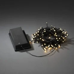udendørs lyskæde, batteri, 120 varm hvide lys, 11,9 meter Udendørs Julelys