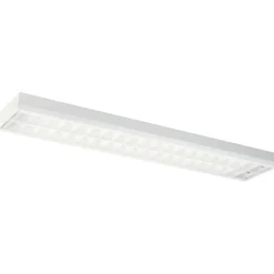 Clearance Lareno Modus kontorarmatur for 2 x LED rør, hvidt gitter Led Armaturer