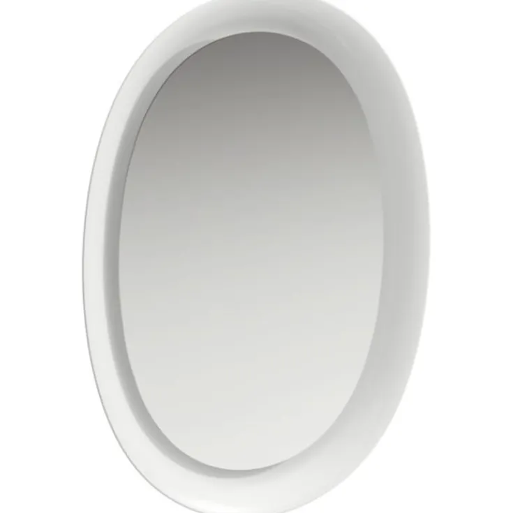 Discount The New Classic spejl med lys, 50x70 cm, mat hvid Spejle Med Lys
