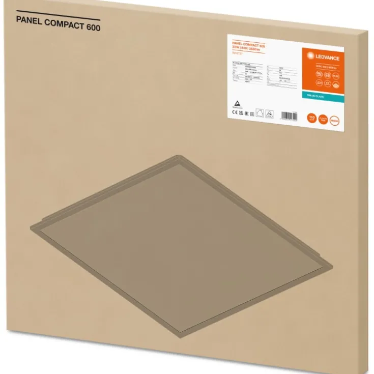 Outlet Compact panel, 60x60 cm, 4000K Led Paneler