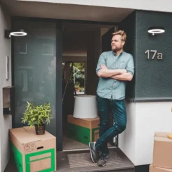 Sale Endura Style solcelle væglampe med sensor, sort Udendørs Væglamper|Solcellelamper